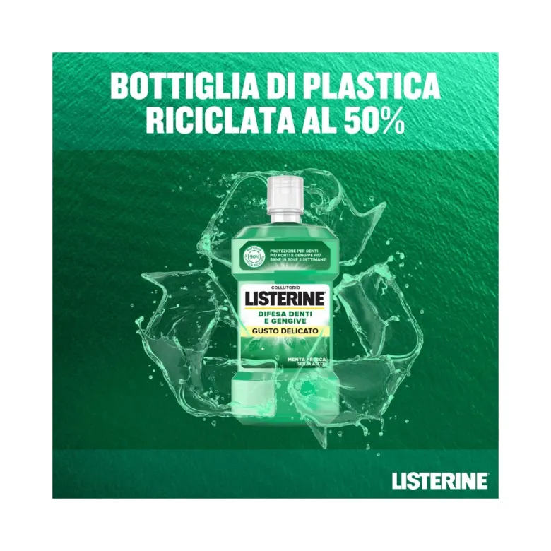 Listerine Difesa Denti&Gengive Collutorio protettivo 500ml gusto menta delicata