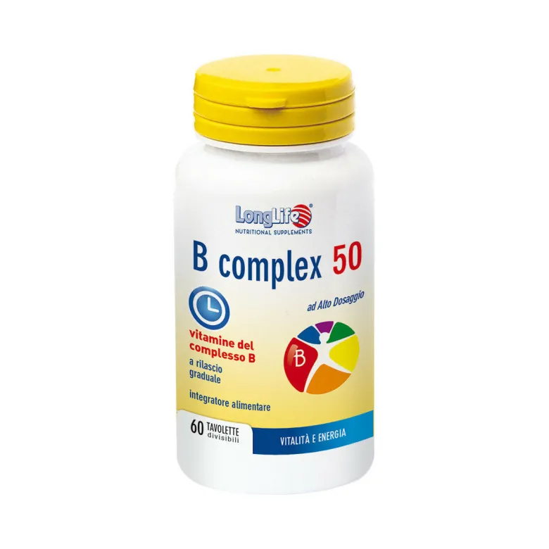 Longlife B Complex 50 alto dosaggio azione rivitalizzante 60 tavolette