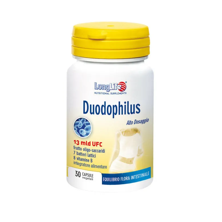 Longlife Duodophilus integratori di fermenti lattici vivi e attivi 30 capsule vegetali