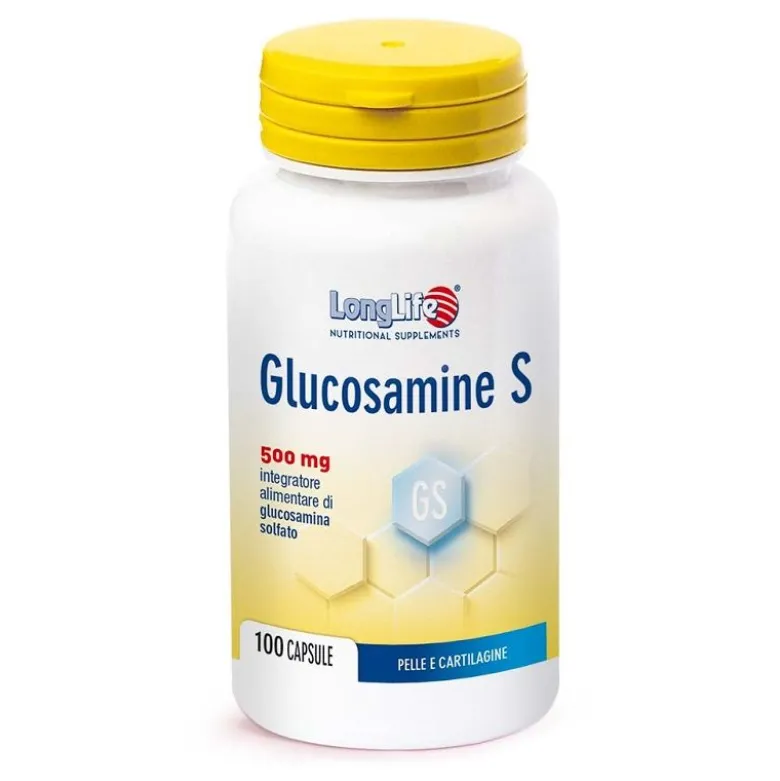 Longlife Glucosamine S 500mg benessere di pelle e cartilagine 100 capsule