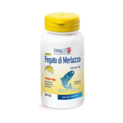 Longlife Olio di Fegato di Merluzzo 1000mg integratore alimentare utile per ossa e denti 60 perle