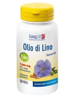 Longlife Olio di Lino Bio 1300mg metabolismo colesterolo 50 perle