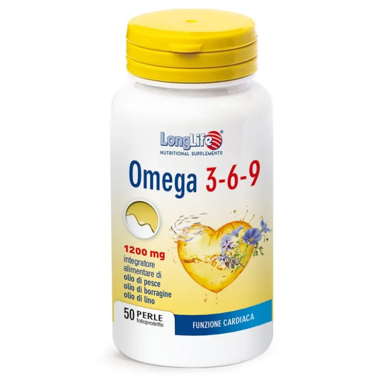 Longlife Omega 3-6-9 per il benessere della funzione cardiaca 50 perle
