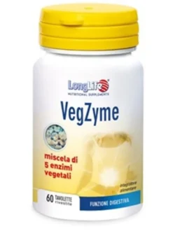 Longlife Vegzyme utile per le funzioni digestive 60 tavolette