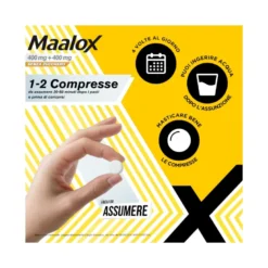 Maalox 400+400 Mg Contro Acidità di Stomaco Occasionale Senza Zucchero 30 cpr