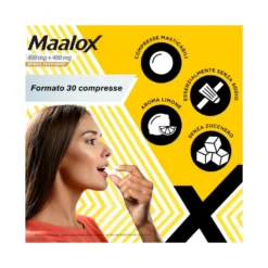 Maalox 400+400 Mg Contro Acidità di Stomaco Occasionale Senza Zucchero 30 cpr