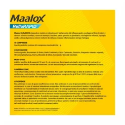 Maalox Reflurapid Blocca il Reflusso Neutralizza il Bruciore da Iperacidità 40 Compresse