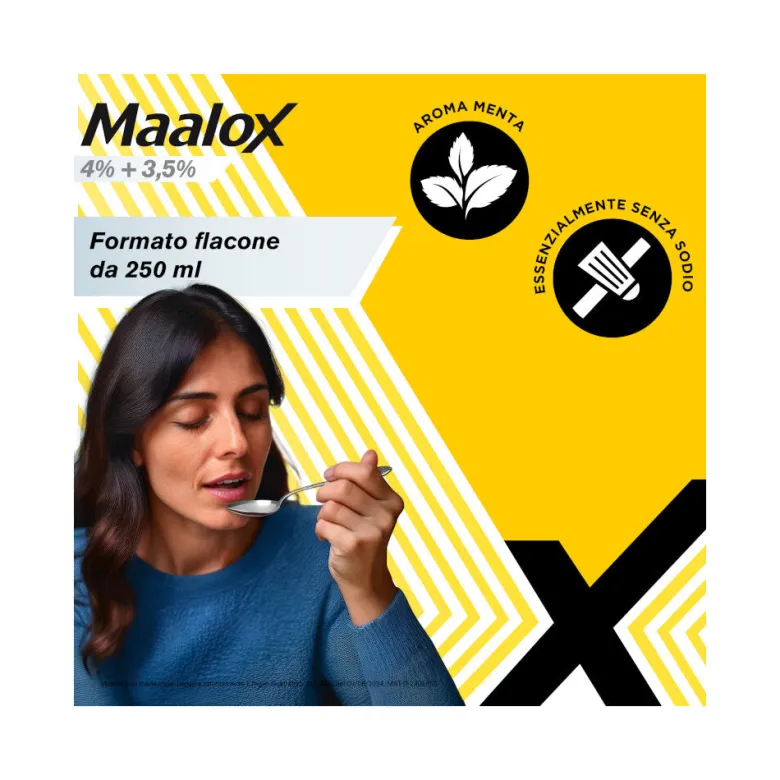 Maalox 400+400 Sospensione Orale Contro Acidità di Stomaco Occasionale 250 ml