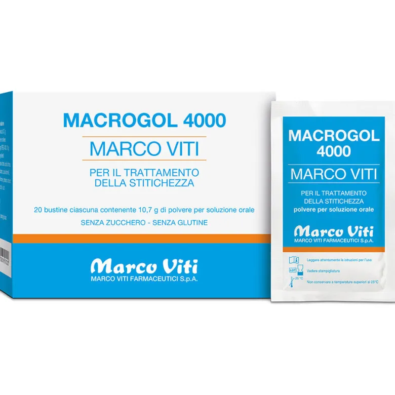 Macrogol 4000 20 Bustine - Lassativo Efficace in Polvere