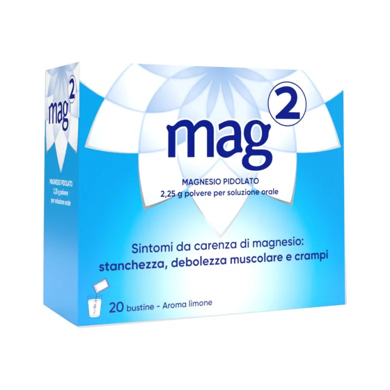 Mag2 Magnesio Pidolato per Stanchezza e Debolezza Muscolare 20 bustine