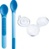 Mam Heat Sensitive Spoons&Cover Cucchiaini morbidi con coperchio 6+ mesi colore azzurro