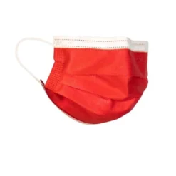 Mascherina chirurgica monouso adulto colore rosso 10 pezzi