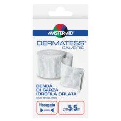 Master Aid Dermatess Cambric benda di garza orlata 5cmx5m 1 pezzo