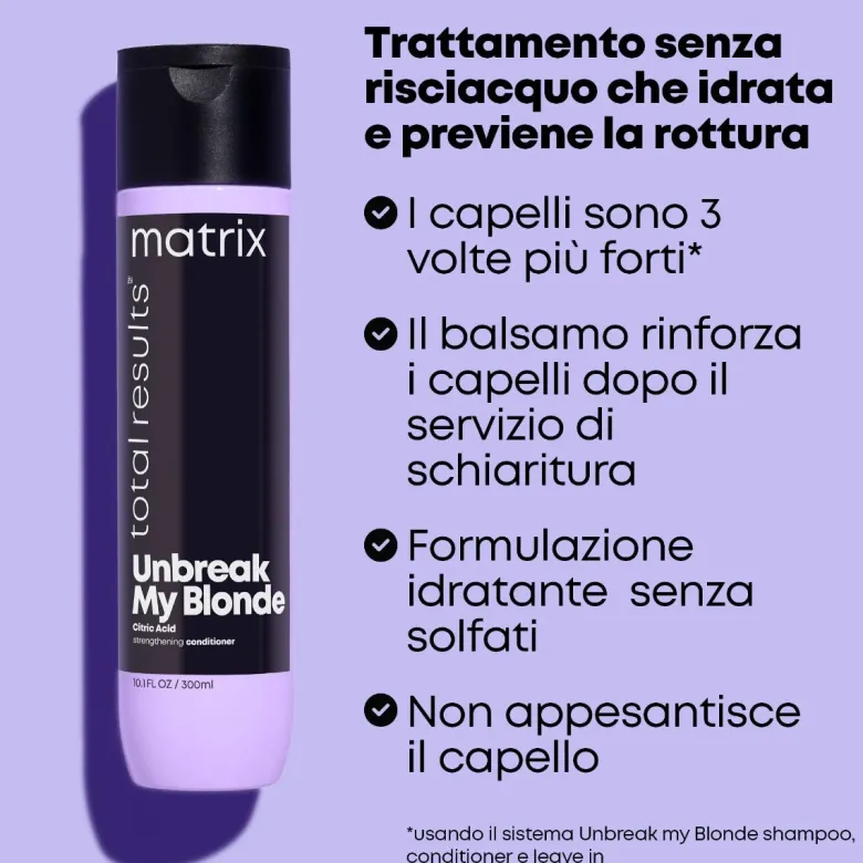Matrix Total Results Unbreak My Blonde Conditioner - Balsamo per capelli biondi - 300 ml