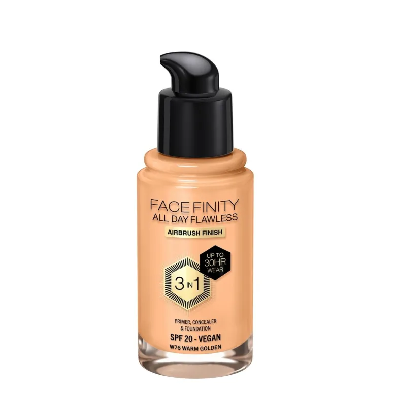 Max Factor Fondotinta Facefinity All Day Flawless 3In1 W76 Warm Golden 30ml