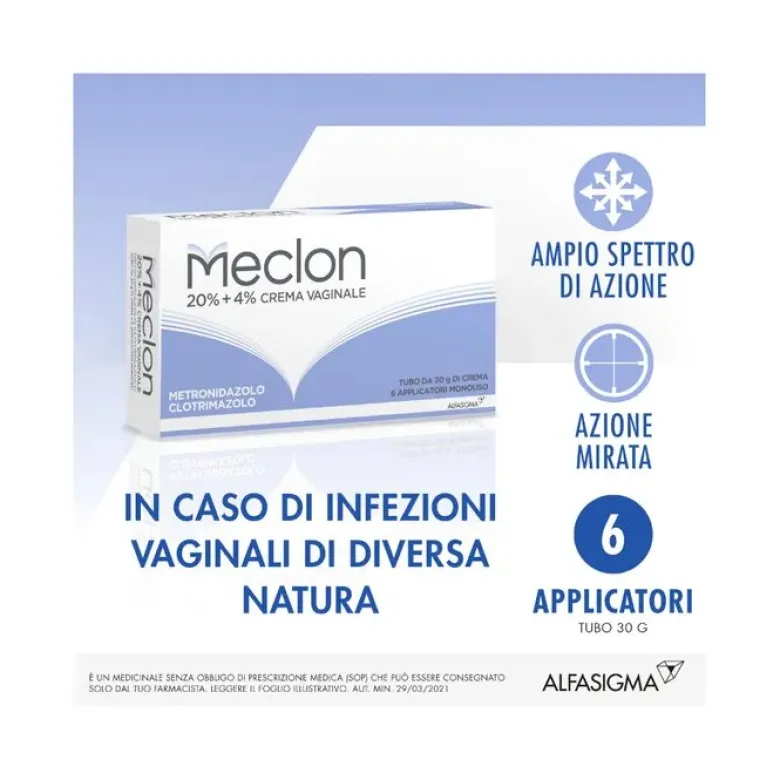 Meclon Crema Vaginale 30g 20 %+ 4 % + 6 Applicatori