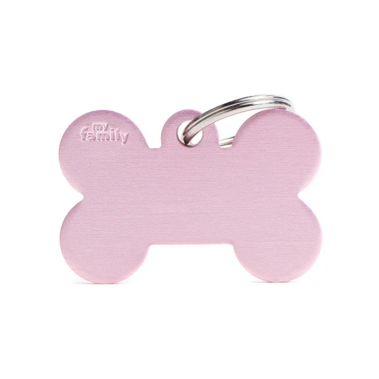 Medagliettacollezione Basic Osso Grande in Alluminio Rosa