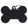 Medaglietta Per Cani E Gatti Personalizzata Osso In Alluminio Nero Taglia XL