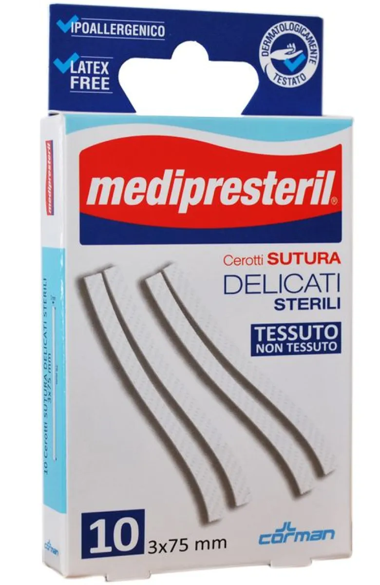 MediPresteril 10 cerotti Sutura Delicati 3 x 7,5 mm