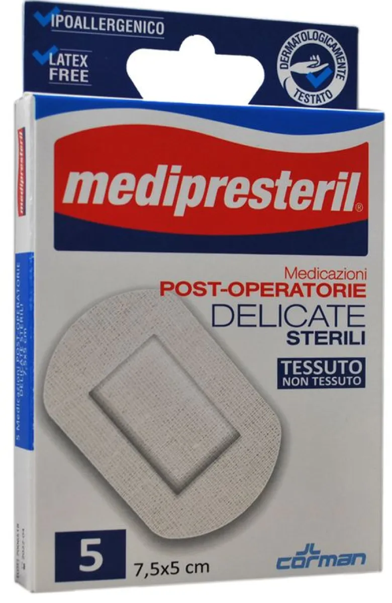 MediPresteril 5 medicazioni post-operatorie sterili delicate 5 x 7,5 cm