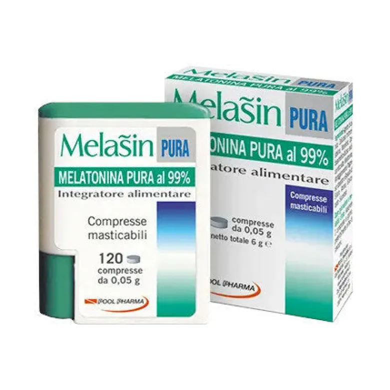 Melasin Pura melatonina pura al 99% utile per il sonno 120 compresse