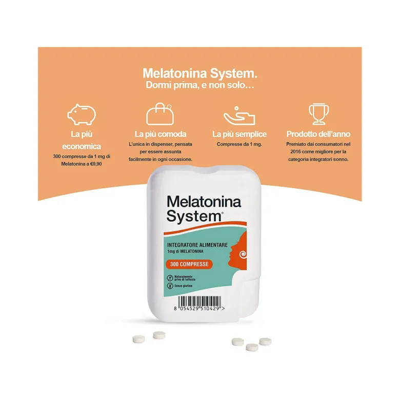 Melatonina System Utile Per Combattere Stree e Insonnia 300 Compresse