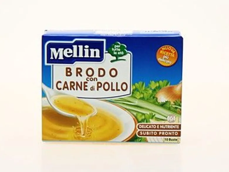 Mellin Brodo con carne di pollo