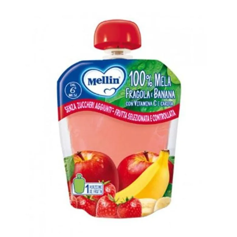Mellin 100% Mela Fragola e Banana merenda 90g