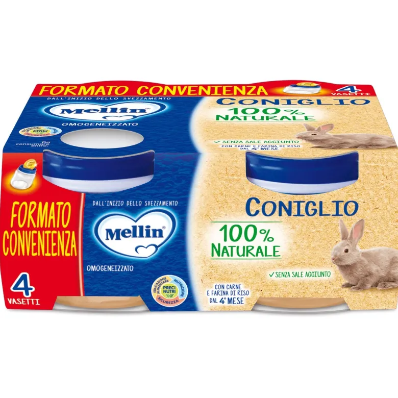 Mellin Omegenizzato Coniglio 4 vasetti 320g