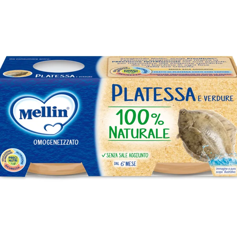 Mellin Omogeneizzato Platessa 6M+ 2x80g