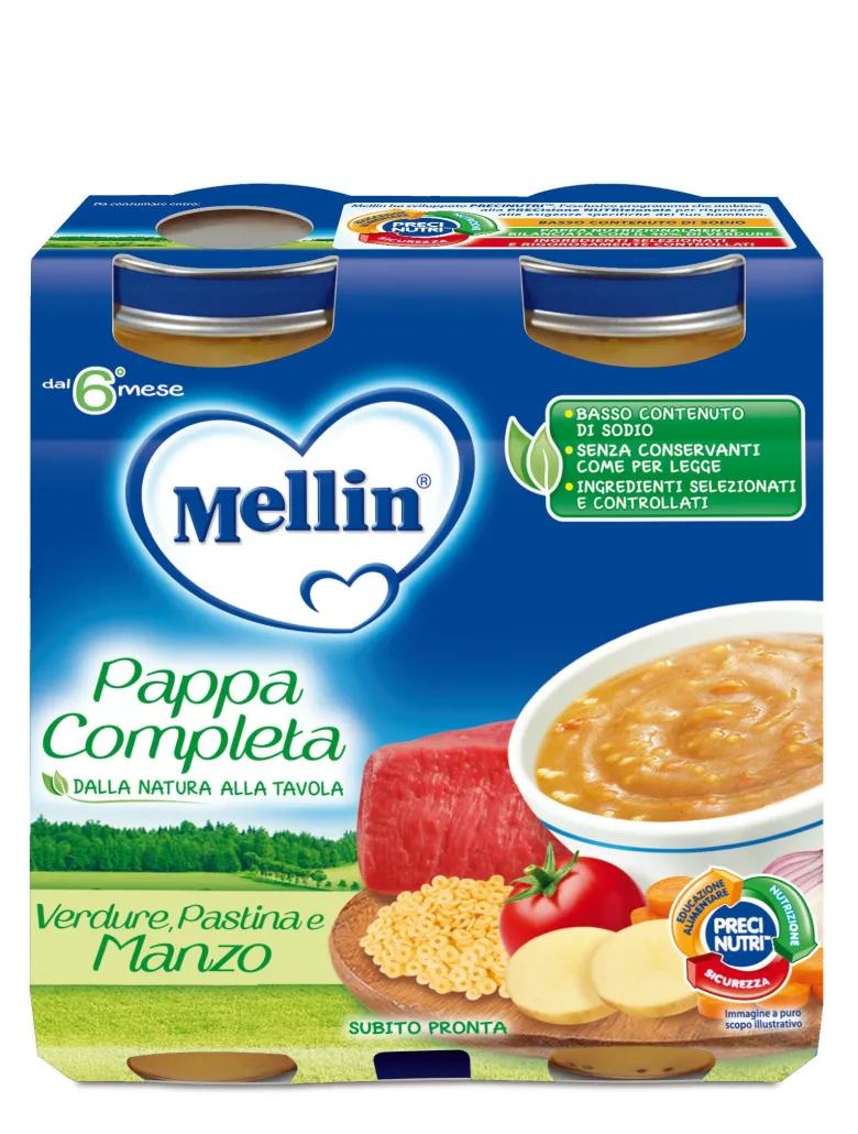 Mellin Pappa Completa Manzo 2x250g
