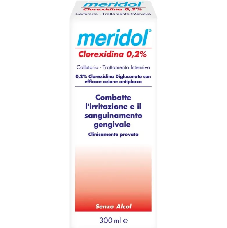 Meridol Collutorio con Clorexidina 0,2% combatte l'irritazione e il sanguinamento gengivale 300ml