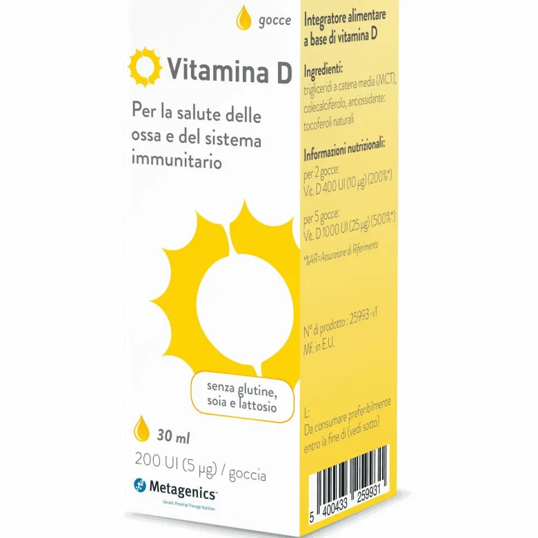 Metagenics Vitamina D liquida per le ossa e il sistema immunitario 30ml
