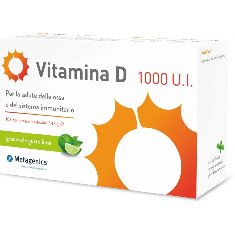 Metagenics Vitamina D 1000 UI 168 compresse masticabili gusto lime