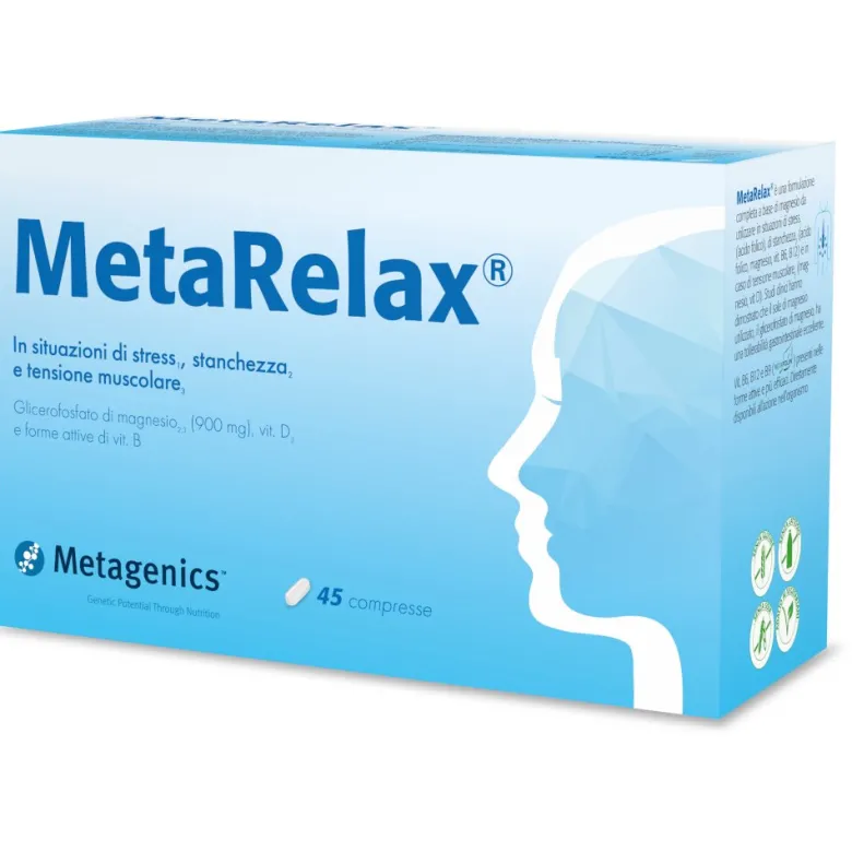MetaRelax integratore per stress stanchezza e tensione muscolare 45 compresse