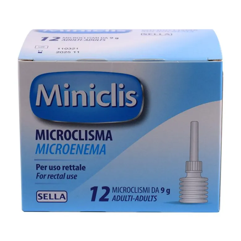 Miniclis Adulti 12 Microclismi 9g - Sollievo Intestinale Rapido