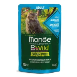 Monge B Wild Grain Free Acciughe Con Ortaggi Cibo Umido Per Gatti Adulti 85g