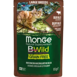 Monge B Wild Grain Free Bufalo Con Ortaggi Cibo Umido Per Gatti Adulti E Cuccioli Taglia Grande 85g