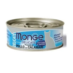 Monge Delicate Pezzetti Di Pollo Con Calamari Cibo Umido Per Gatti Adulti 80g