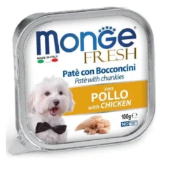 Monge Fresh Paté Bocconcini Con Pollo Cibo Umido Per Cani Adulti 100g