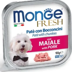 Monge Fresh Paté Bocconcini Con Maiale Cibo Umido Per Cani Adulti 100g