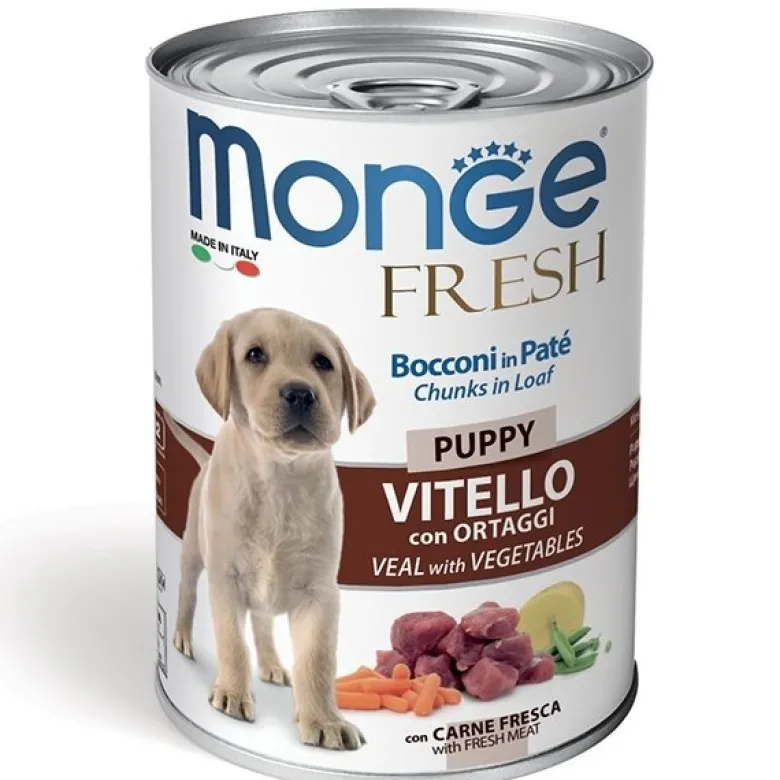 Monge Fresh Puppy Vitello Con Ortaggi Cibo Umido Per Cani Cuccioli 400g