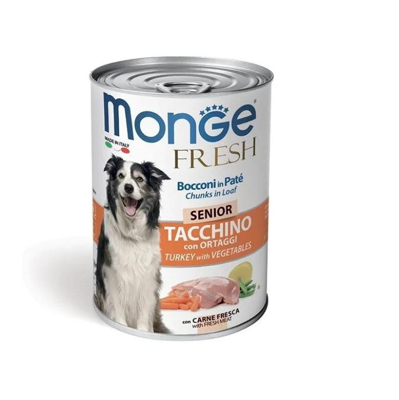 Monge Fresh Senior Tacchino con Ortaggi Per Cani Età Avanzata 400g