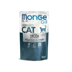 Monge Grill Sterilised Ricco in Trota Cibo Umido Per Gatti Sterilizzati 85g