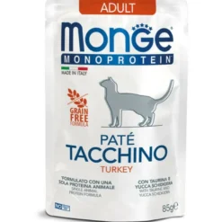 Monge Monoprotein Paté Tacchino Cibo Umido Per Gatti Adulti 85g