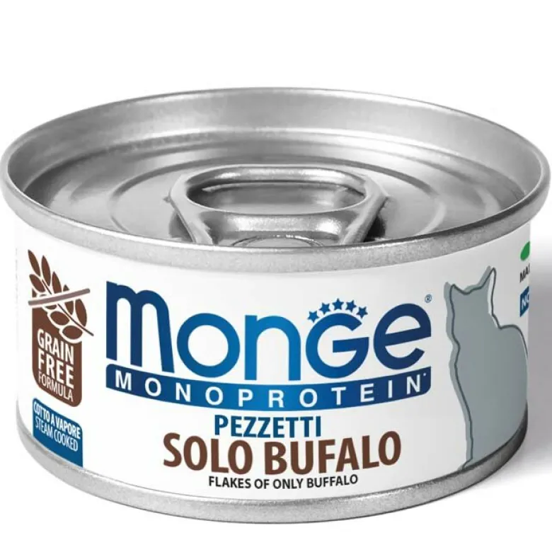 Monge Monoprotein Pezzetti Solo Bufalo Cibo Umido Per Gatti Adulti 80g
