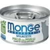 Monge Monoprotein Sfilaccetti Pollo Con Piselli Cibo Umido Per Gatti Adulti 80g