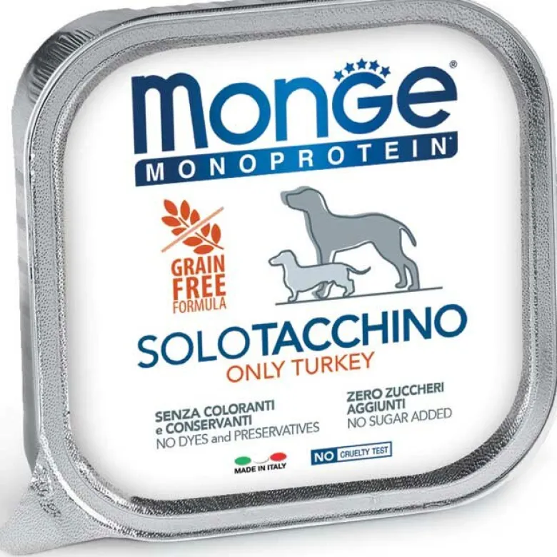 Monge Monoprotein Solo Tacchino Cibo Umido Per Cani Adulti 150g