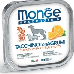 Monge Monoprotein Tacchino Con Agrumi Cibo Umido Per Cani Adulti 150g