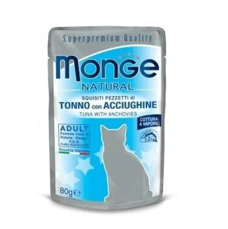 Monge Natural Superpremium Tonno Con Acciughine Cibo Umido Per Gatti Adulti 80g